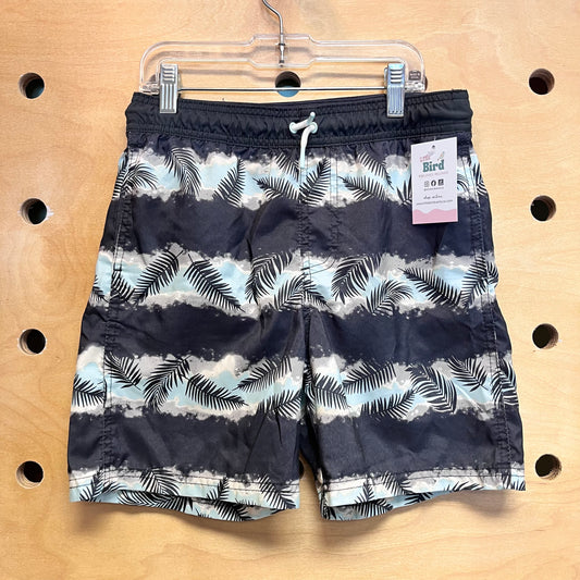 Black Striped Palms Swim Shorts