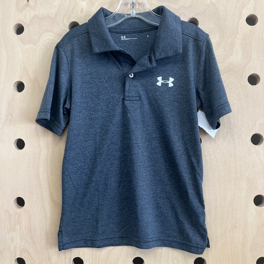 Dark Grey Active Polo Tee