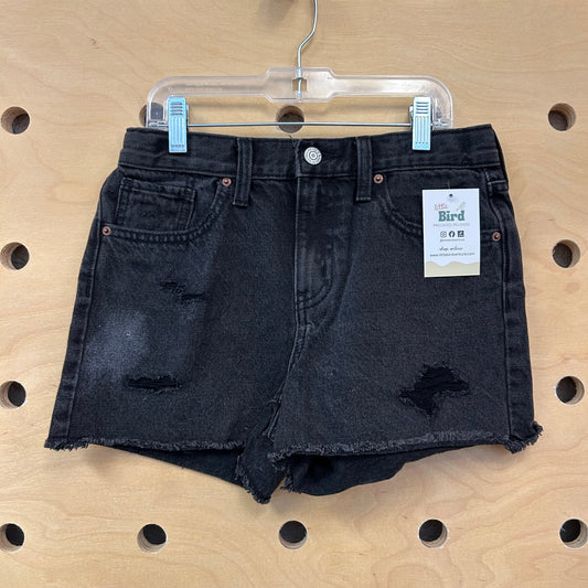 Distressed Black High Waist Shorts