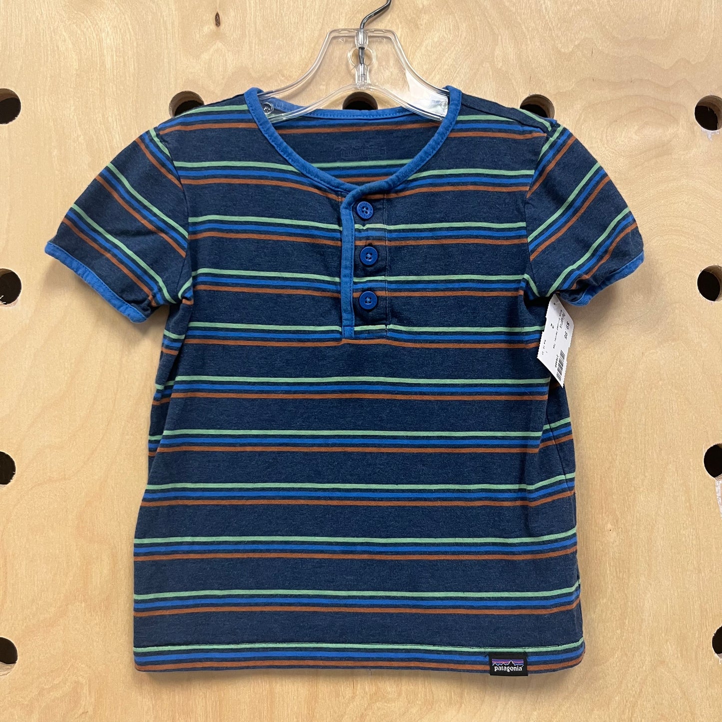 Blue Striped Henley Tee