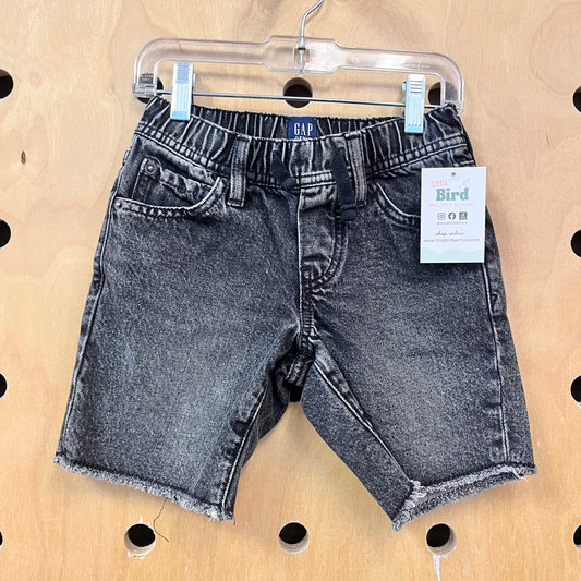 Black Denim Drawstring Shorts