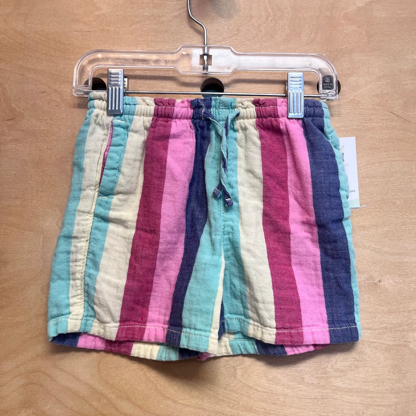 Multicolor Striped Drawstring Shorts