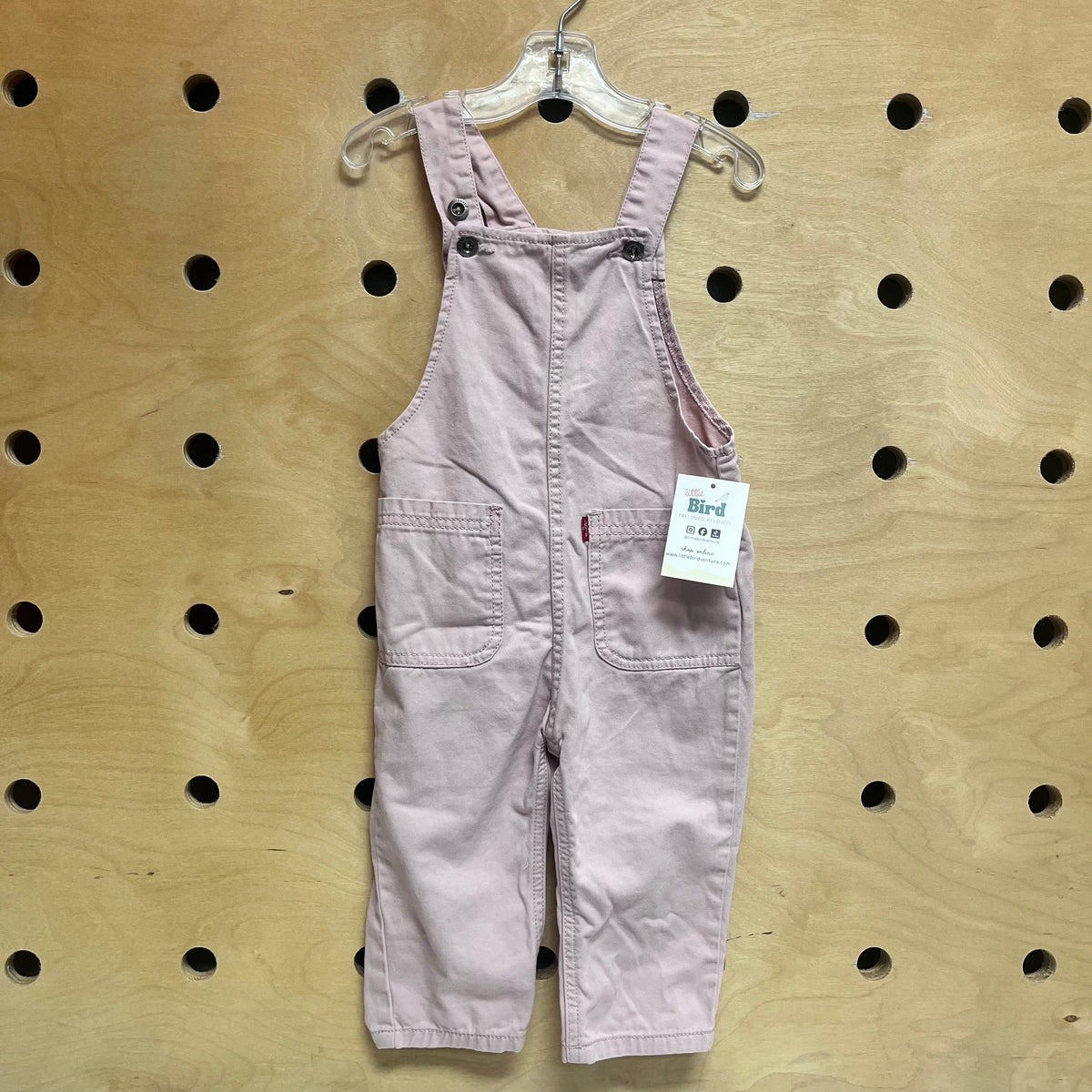 Pink Soft Denim Overalls