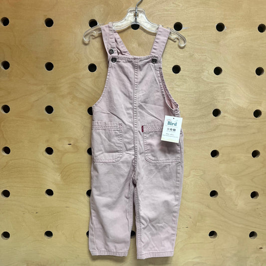 Pink Soft Denim Overalls