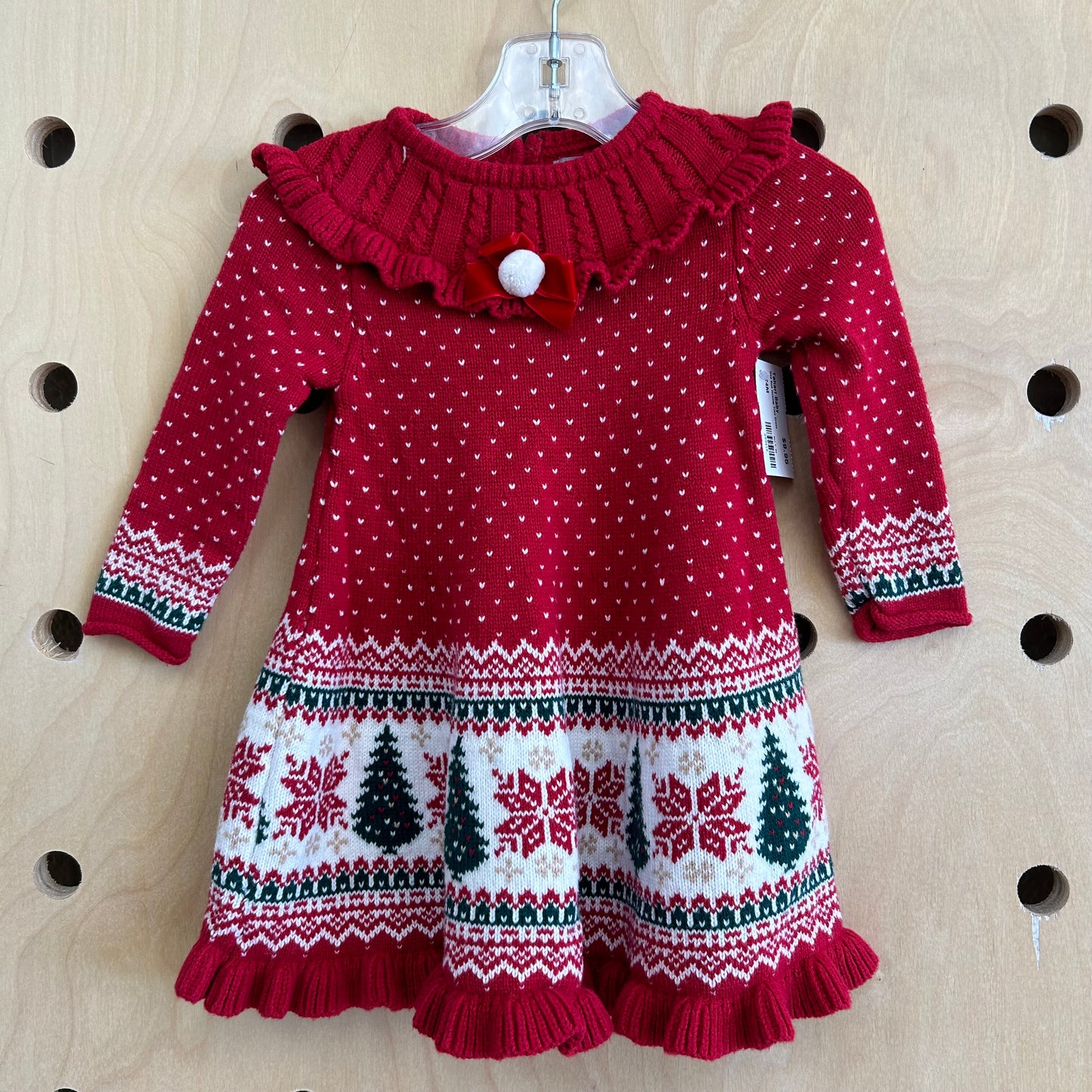 Red Knit Holiday Tree Dress