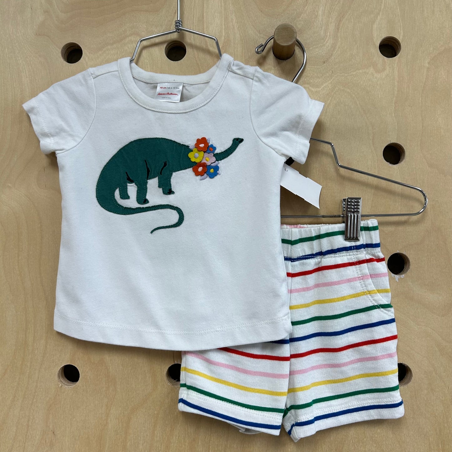 Rainbow Striped Dino Outfit