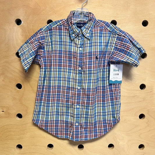 Orange/Yellow Plaid Button Up