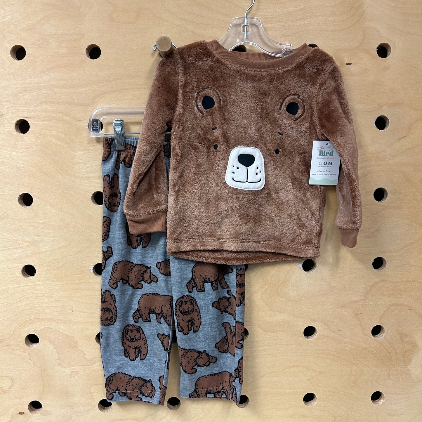 Brown/Grey Fuzzy Bear Pajamas