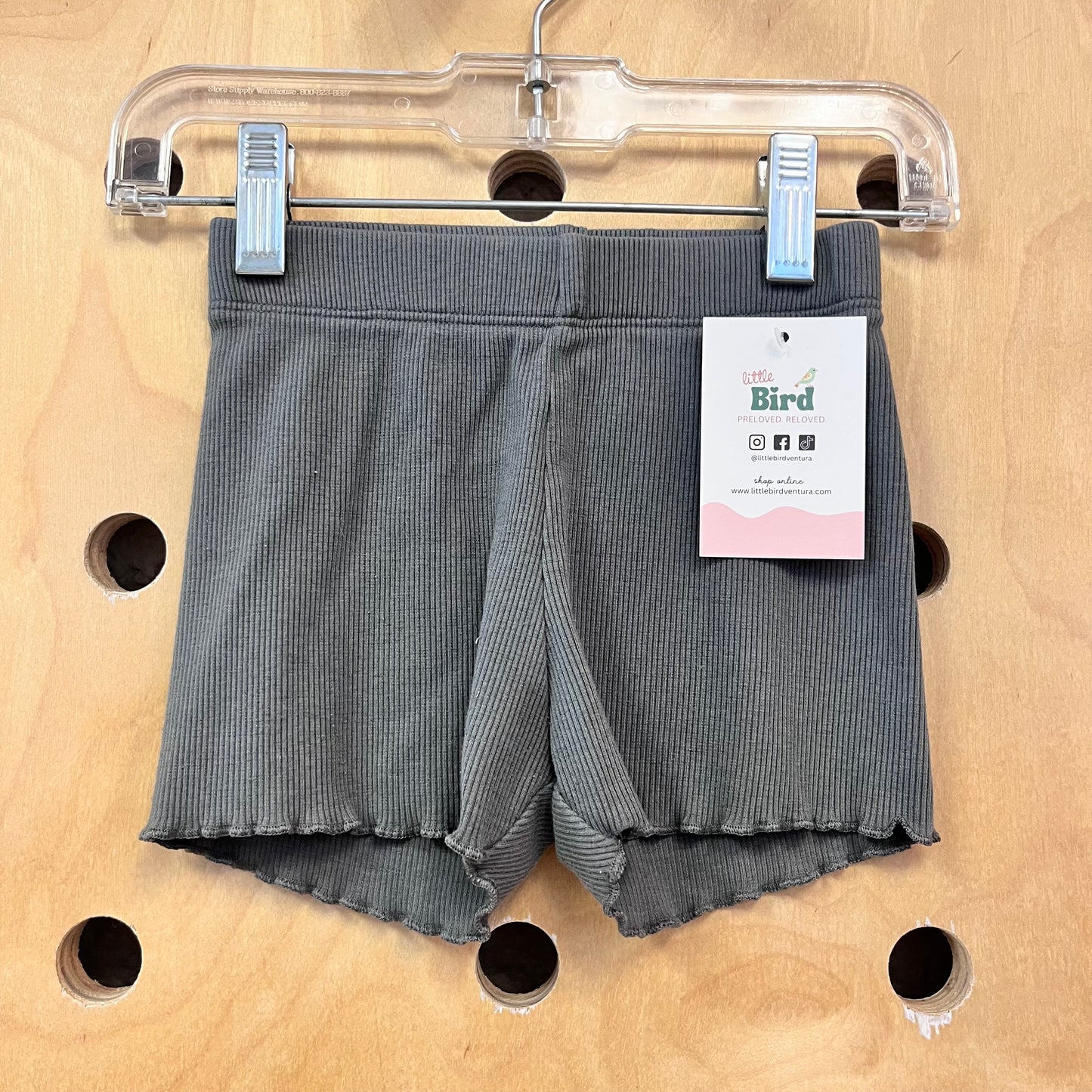 Organic Grey Ribbed Bike Shorts
