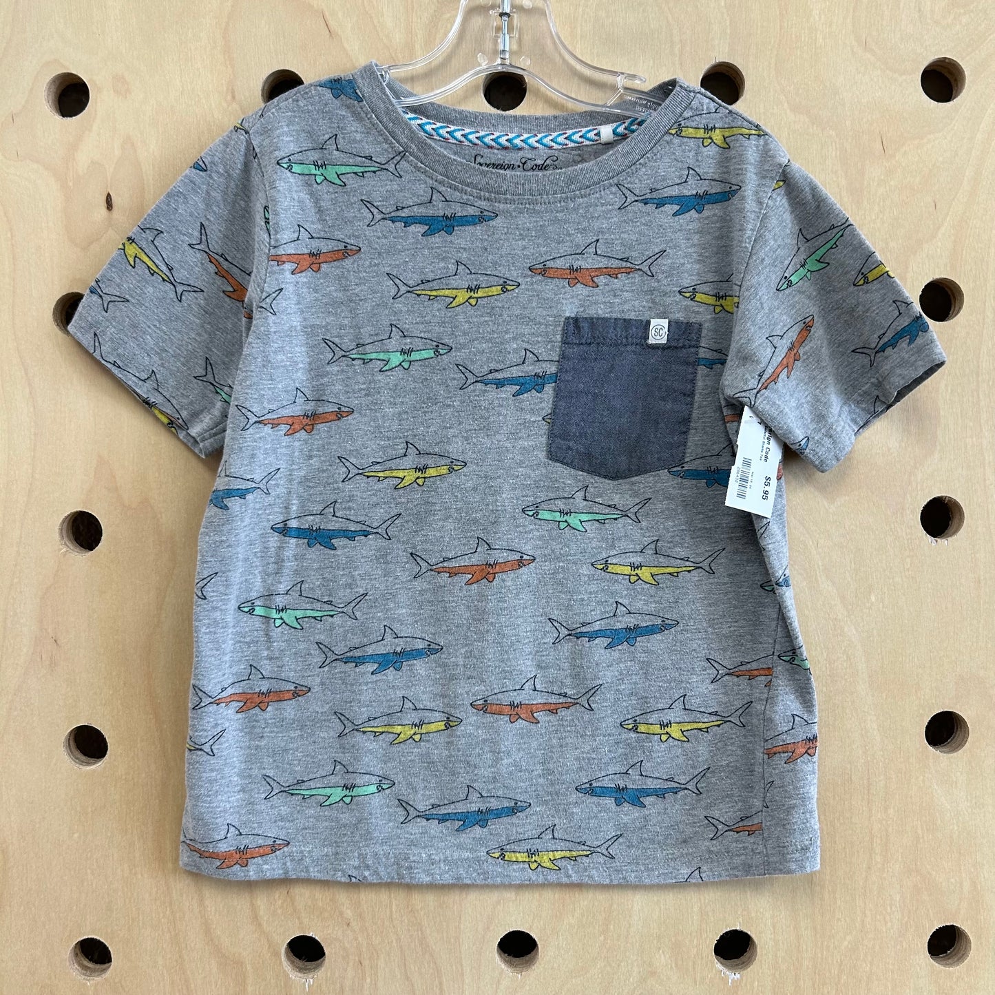 Grey Colorful Sharks Tee