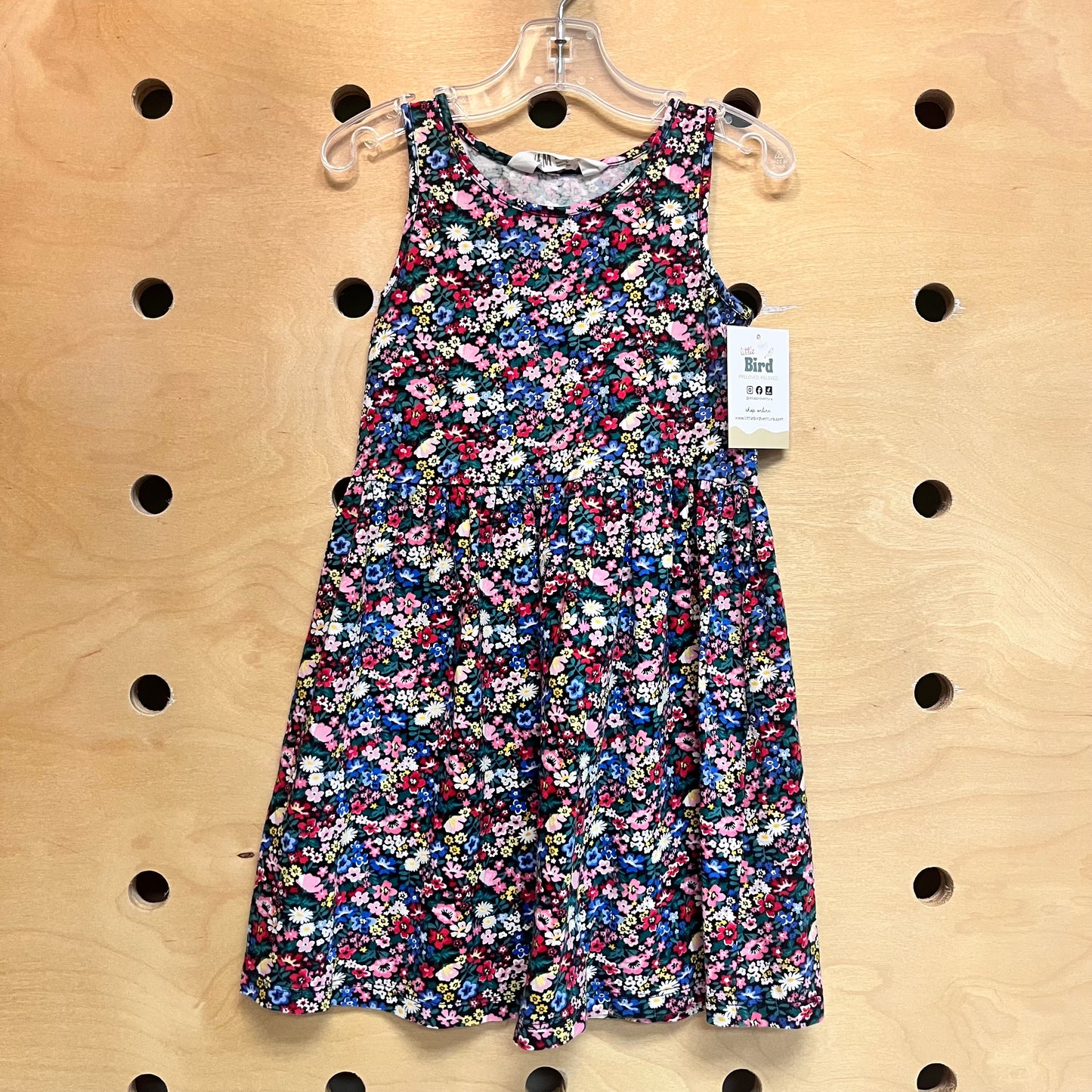 Black/Pink Floral Tank Dress