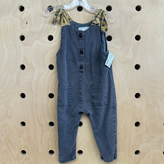 Grey & Yellow Tie Up Overalls