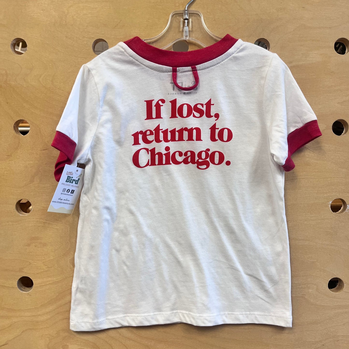 White/Red 'If Lost Return To Chicago' Tee