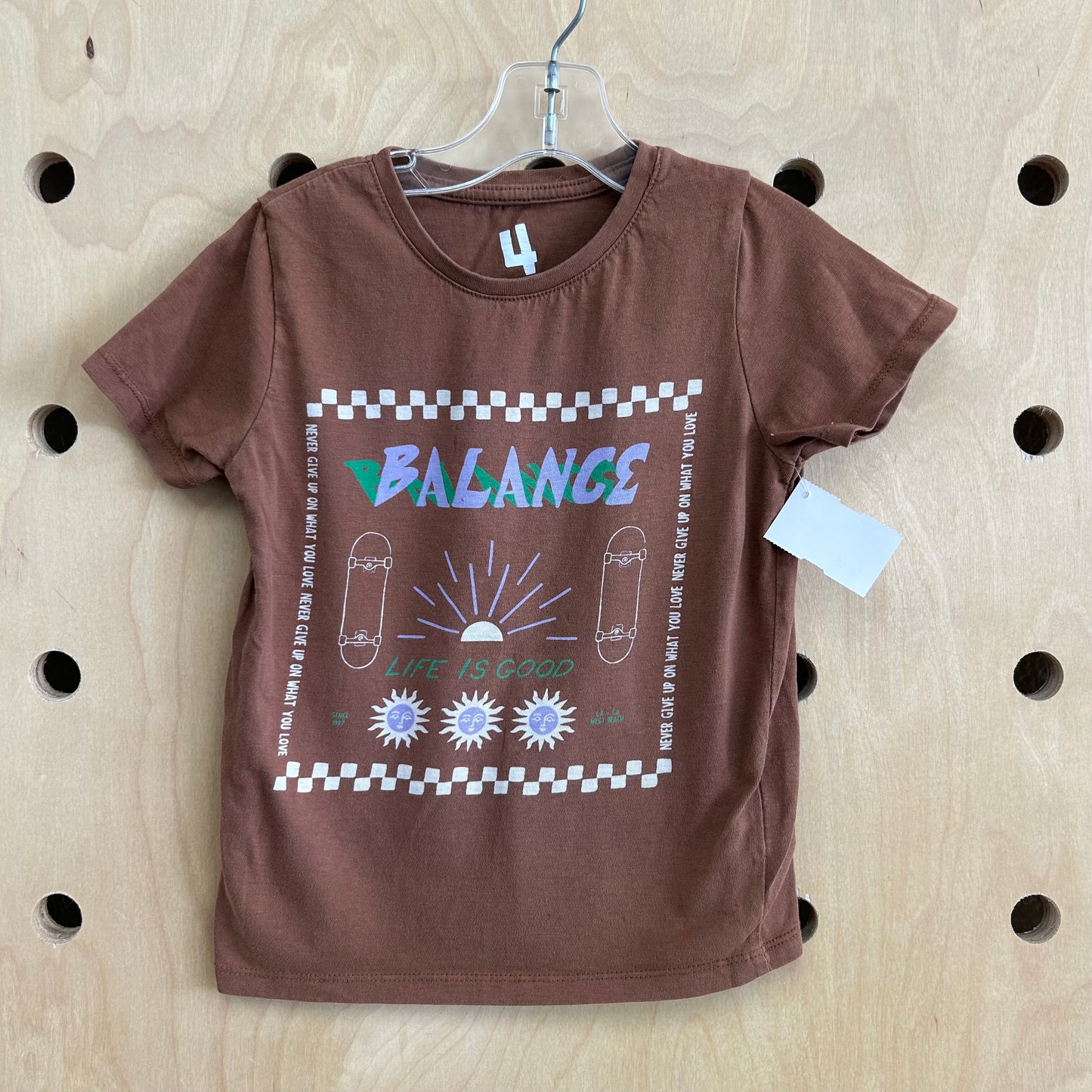 Brown Balance Skate Tee