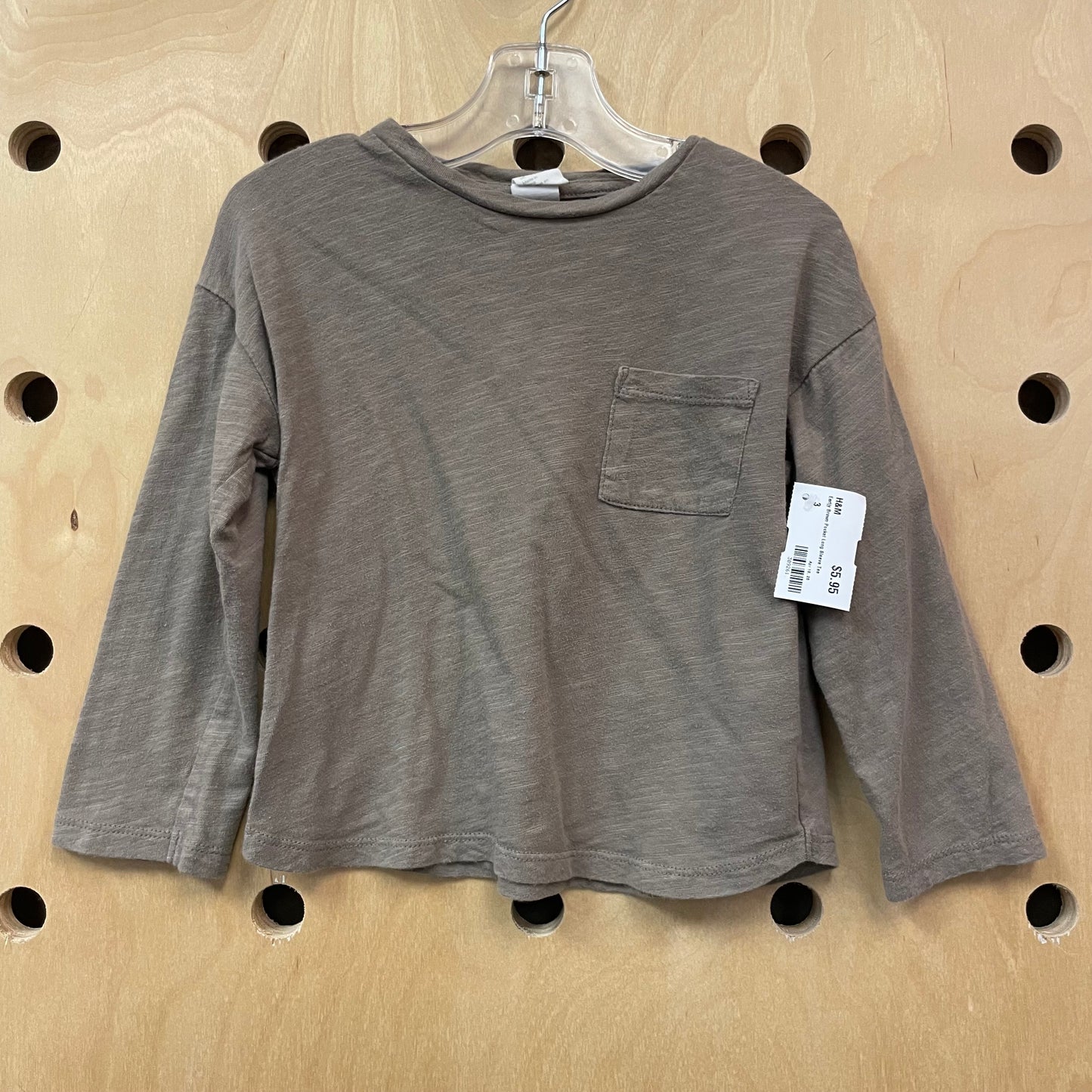 Earthy Brown Pocket Long Sleeve Tee
