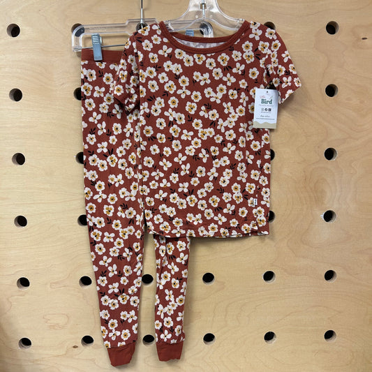 Brown Floral Bamboo Pajamas
