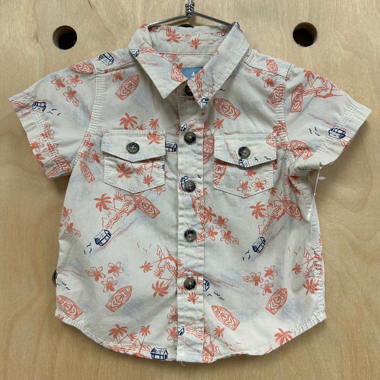 Tan & Orange Tiki Shirt