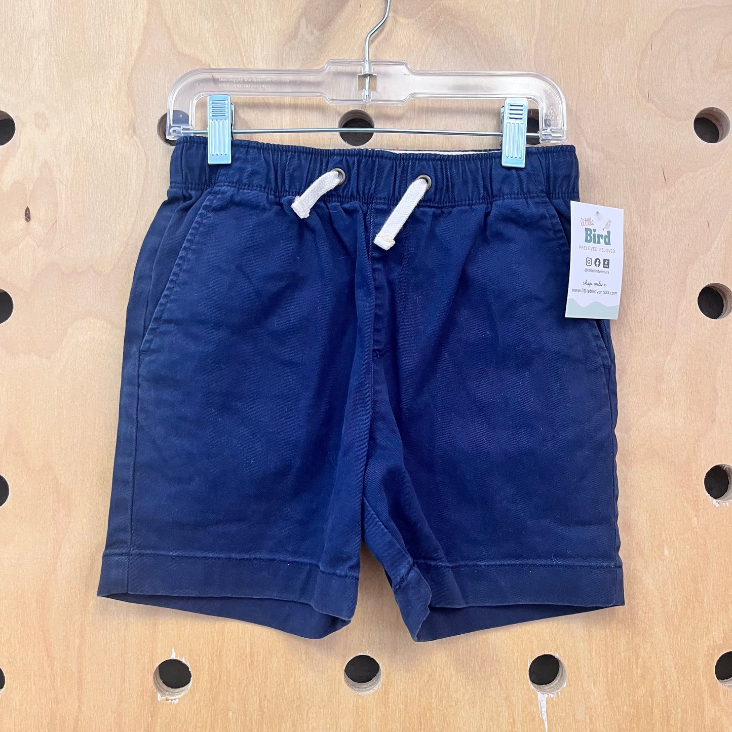 Navy Drawstring Cotton Shorts