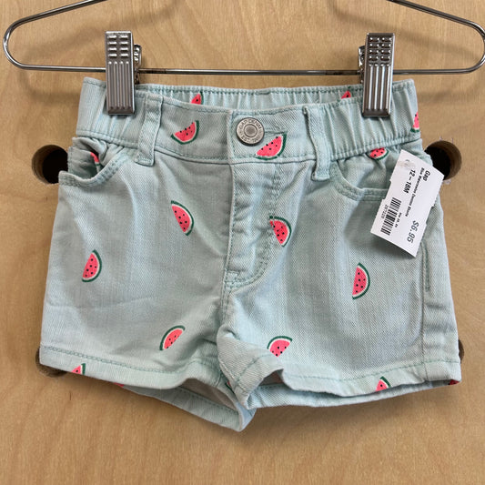 Blue Watermelon Denim Shorts