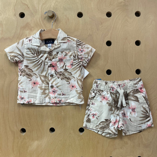 Tan Floral Hibiscus Outfit