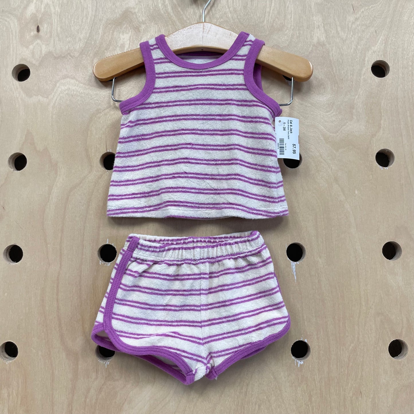 Purple Striped Terry Outfit