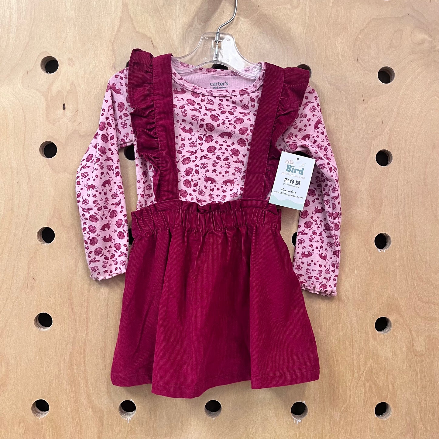 Floral Fox & Pink Cord Outfit