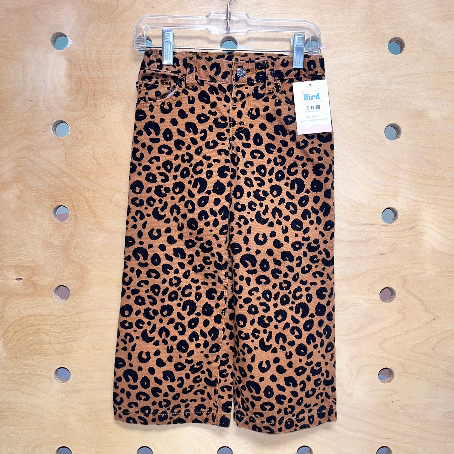 Animal Print Wide Leg Denim