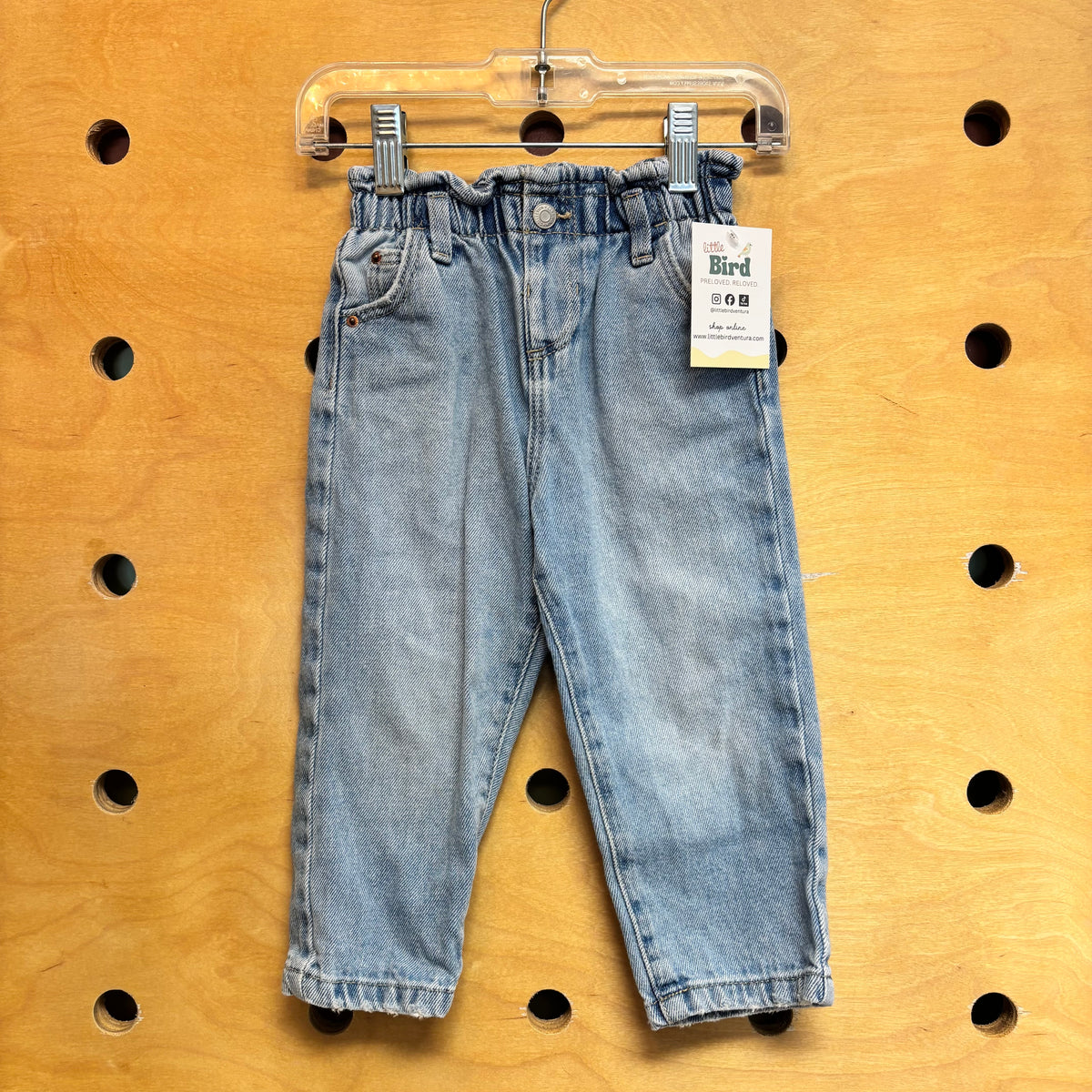Lightwash Paper Bag Waist Denim