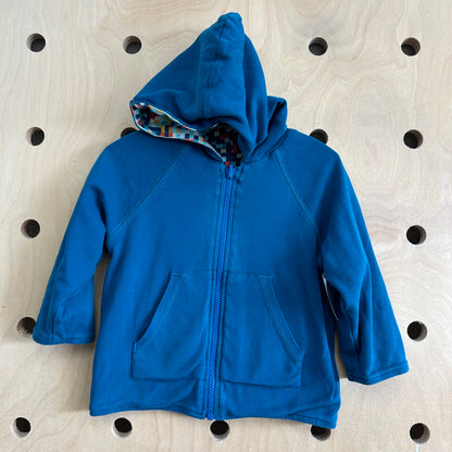 Reversible Teal/Checkered Zip Hoodie