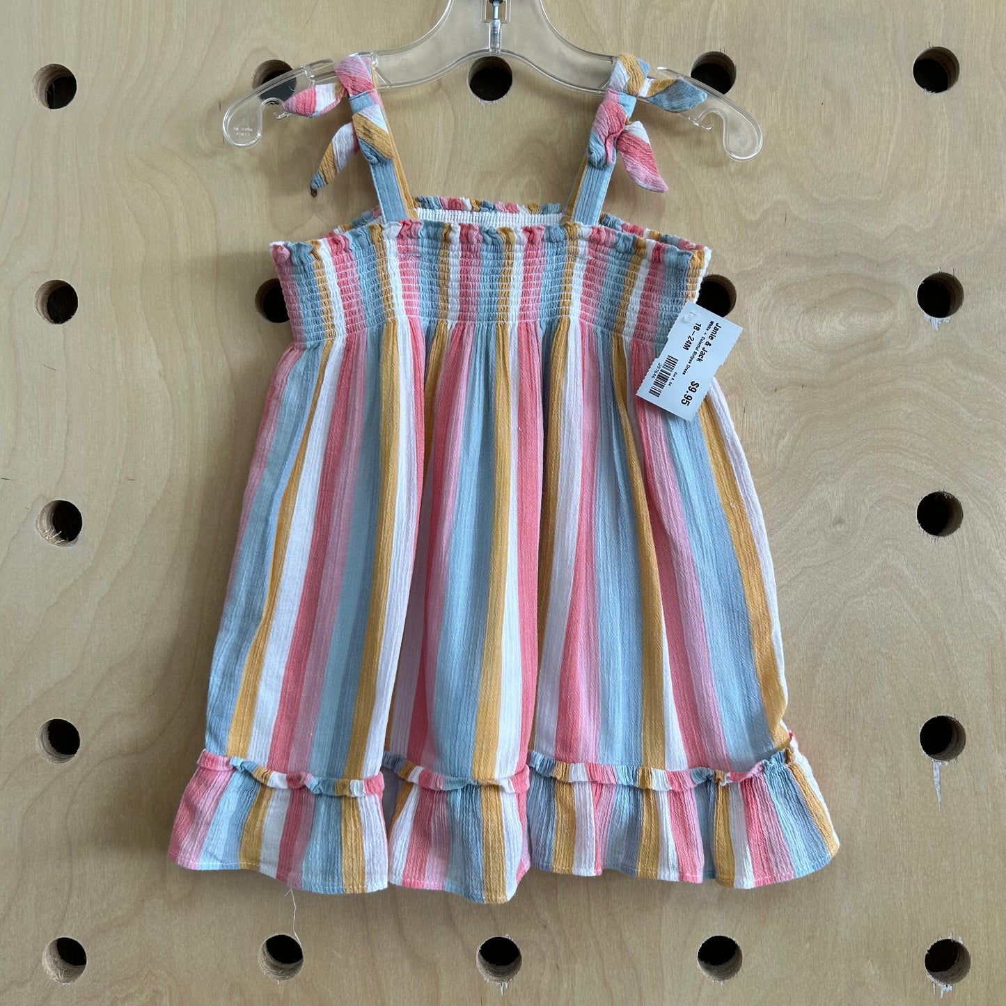 White + Colorful Stripes Dress