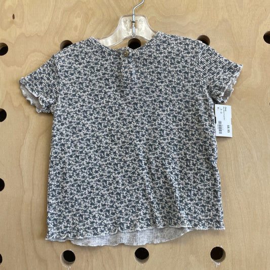 Blue Ribbed Floral Shirt