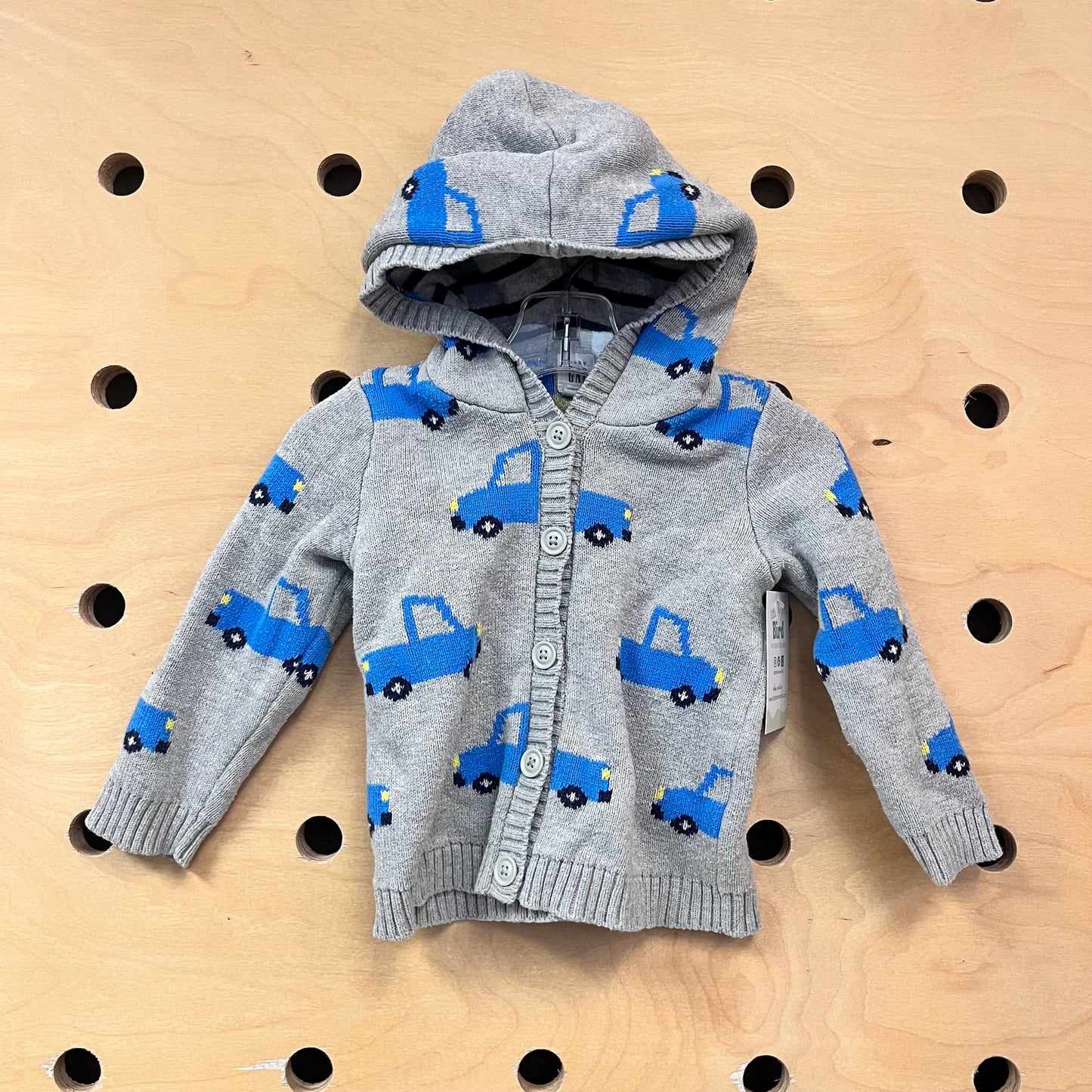 Grey & Blue Trucks Hoodie Cardigan