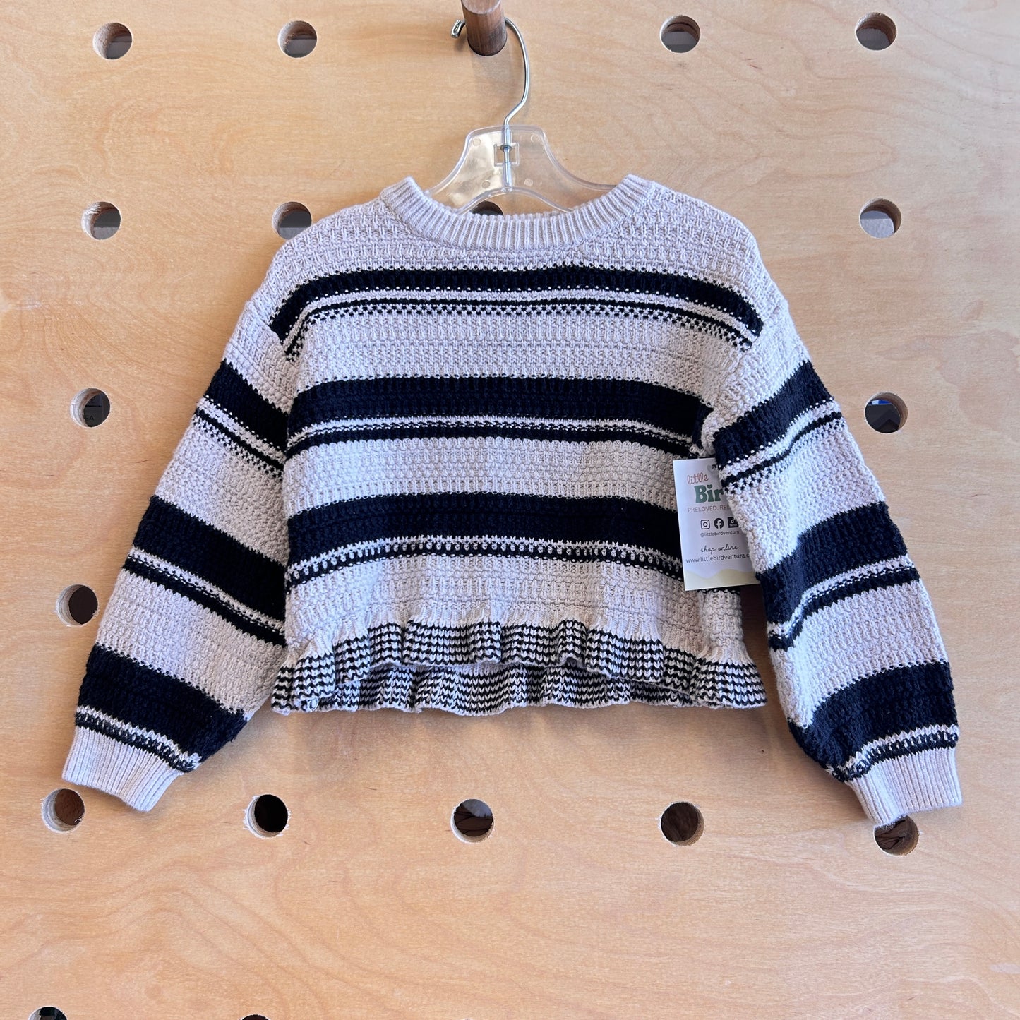 Cream & Black Knit Long Sleeve Sweater