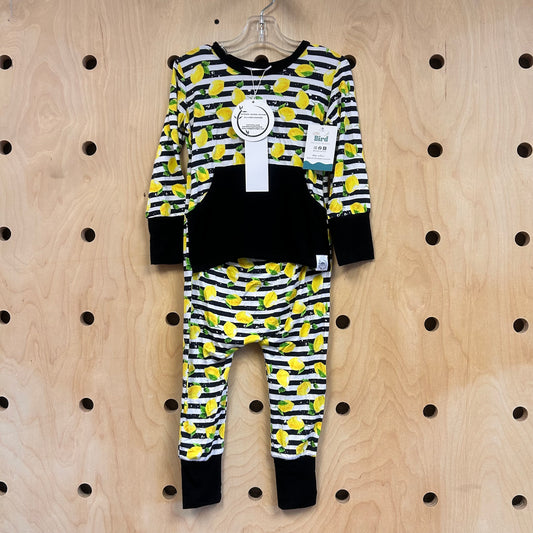 Black & White Bamboo Lemons Romper NEW!