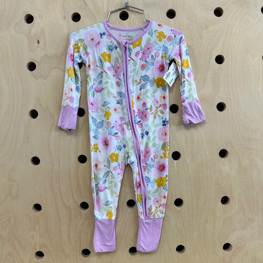 Watercolor Floral Bamboo Zippy