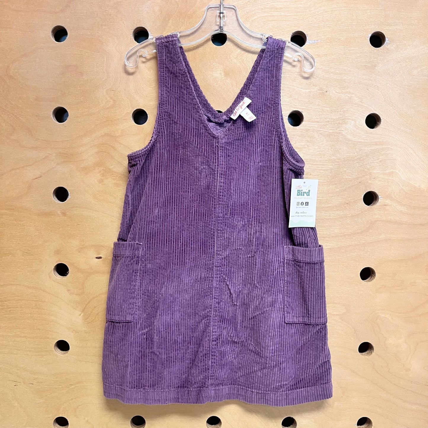 Purple Cord Pocket Dress