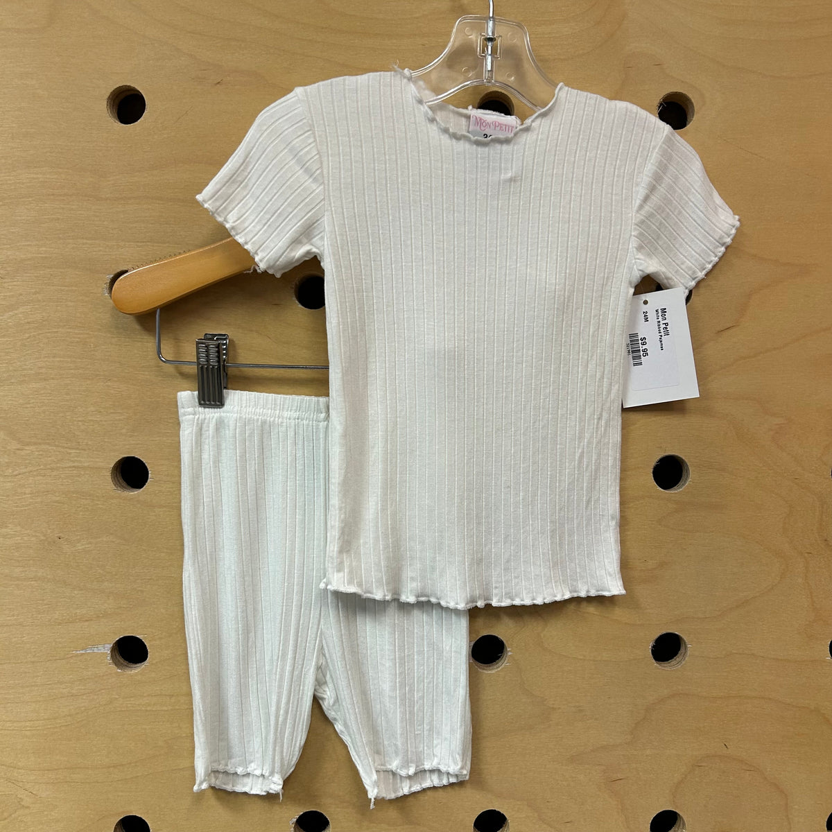 White Ribbed Pajamas