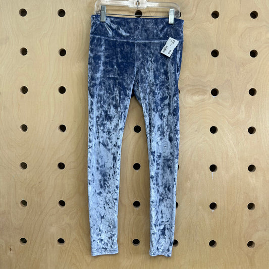Blue Velour Leggings