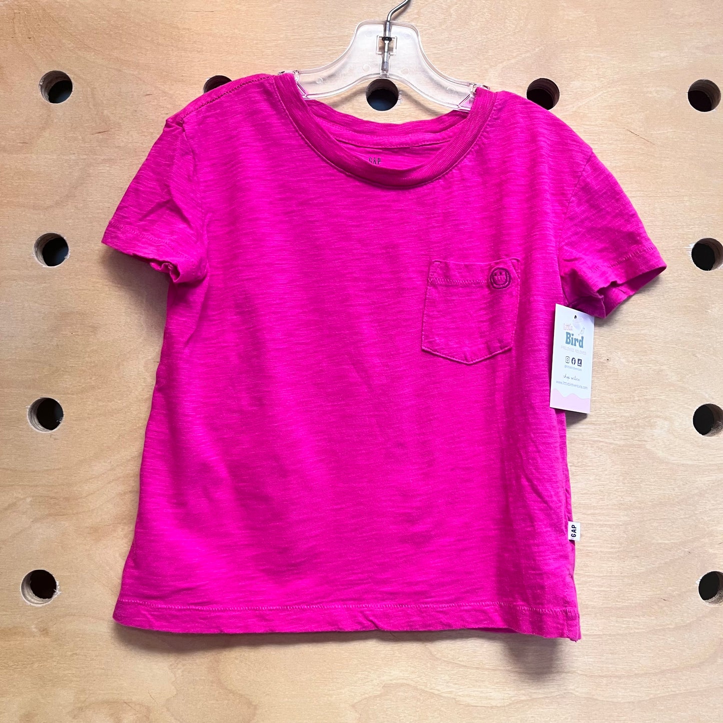 Organic Embroider Smile Pink Tee