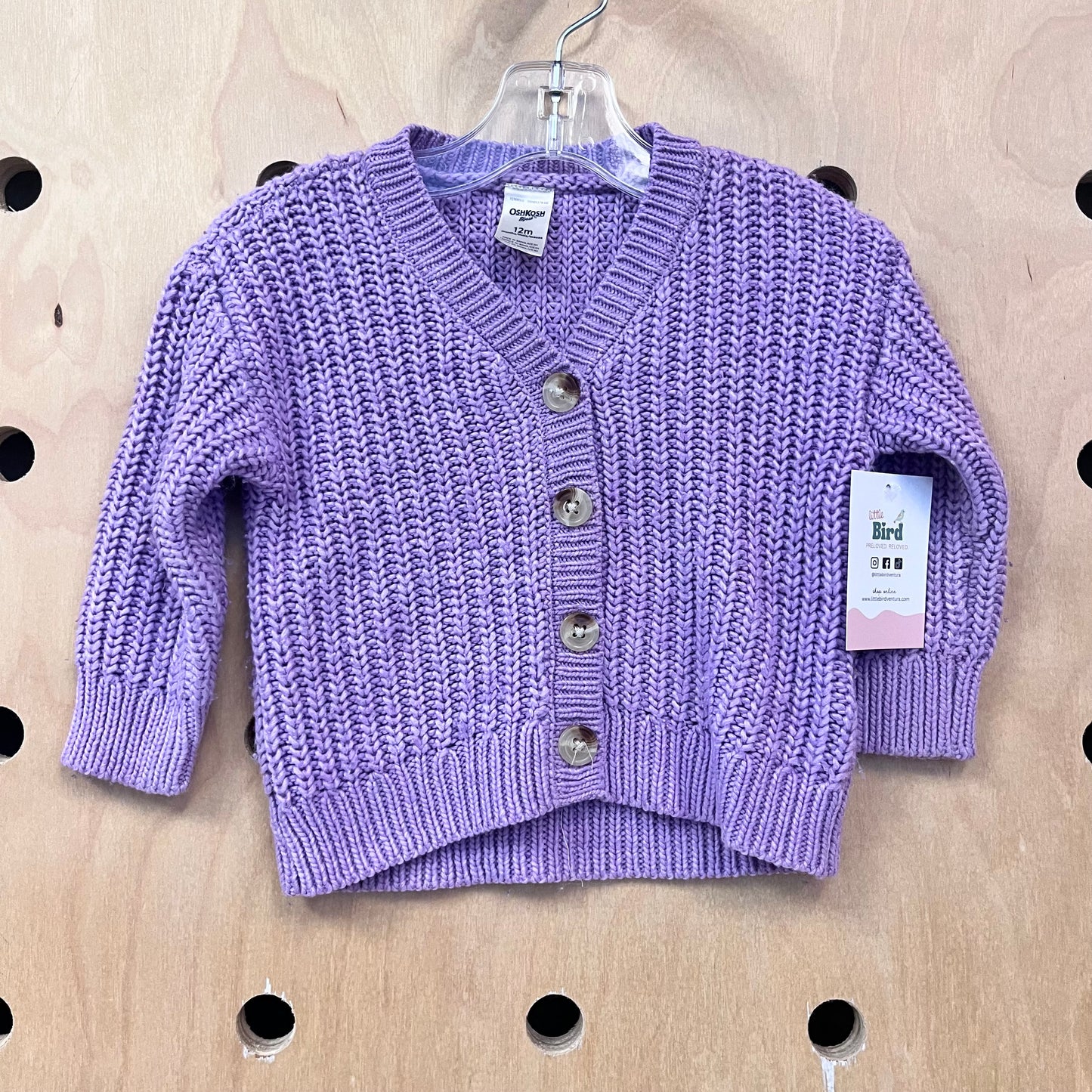 Puple Loose Knit Cardigan