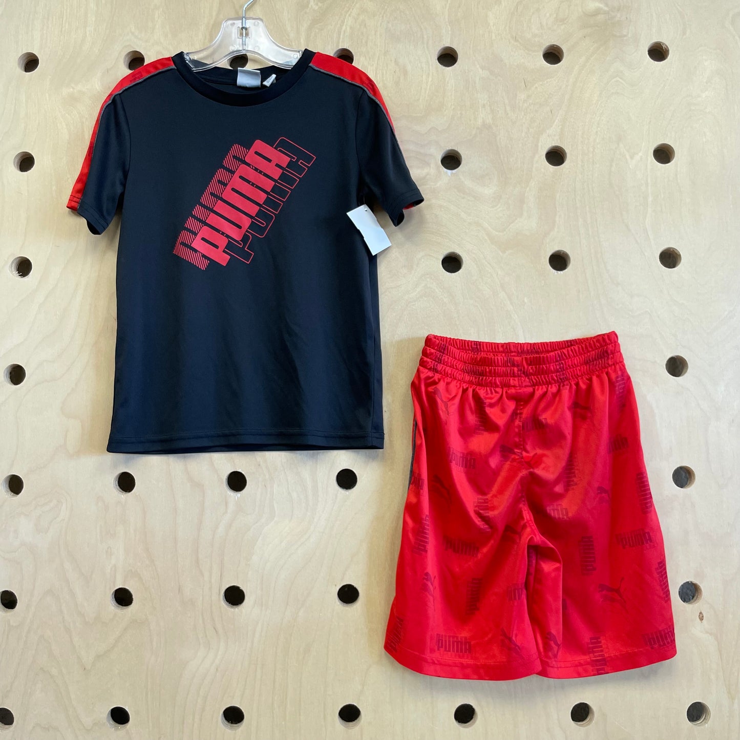 Black + Red Logo Active Outfit