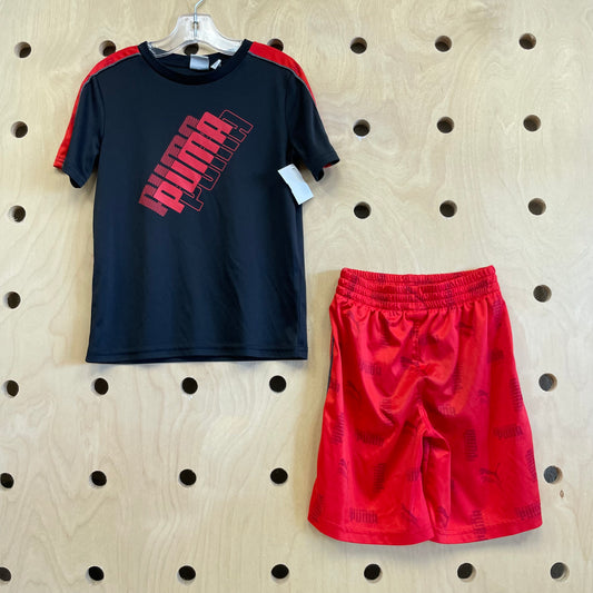 Black + Red Logo Active Outfit