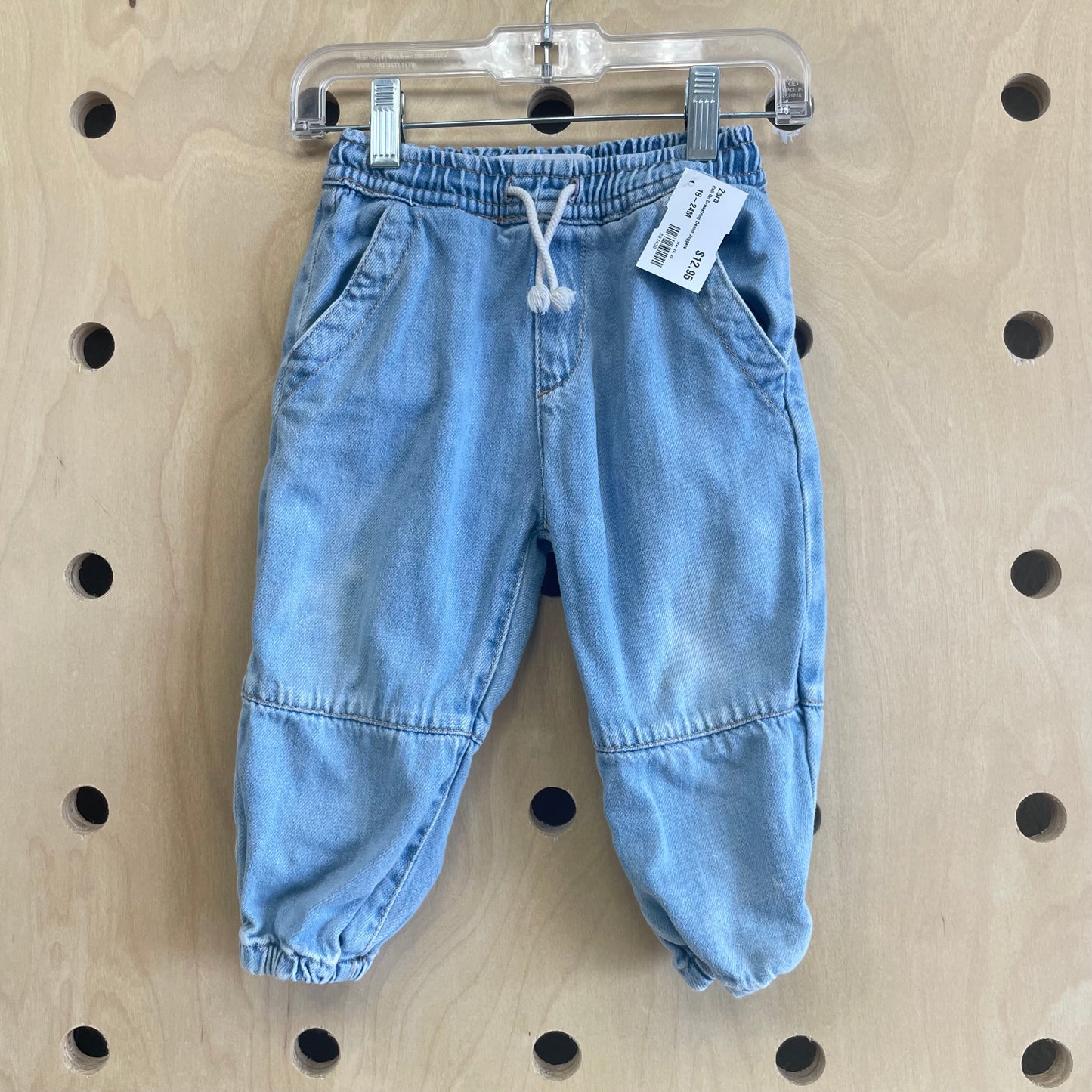 Pull On Drawstring Denim Joggers