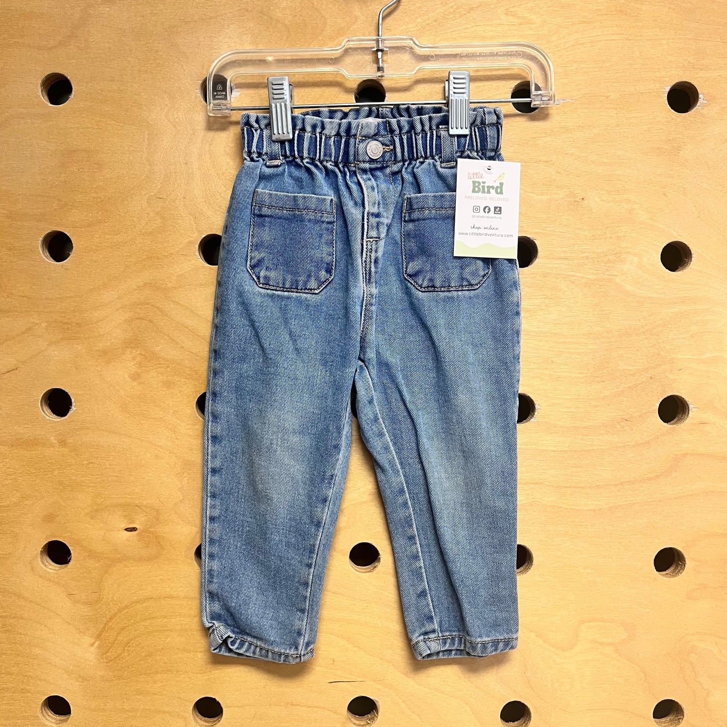 Paper Bag Waist Denim Pants