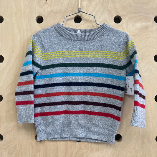 Grey Rainbow Striped Sweater
