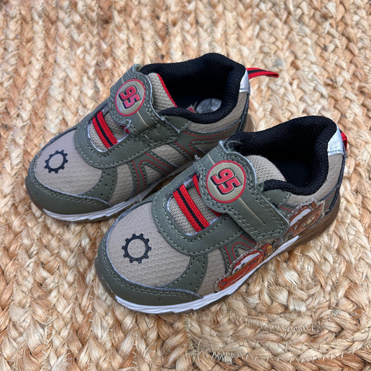 Green Cars Light Up Velcro Sneakers