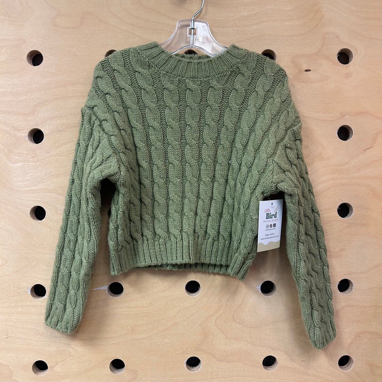 Pistachio Cable Knit Sweater