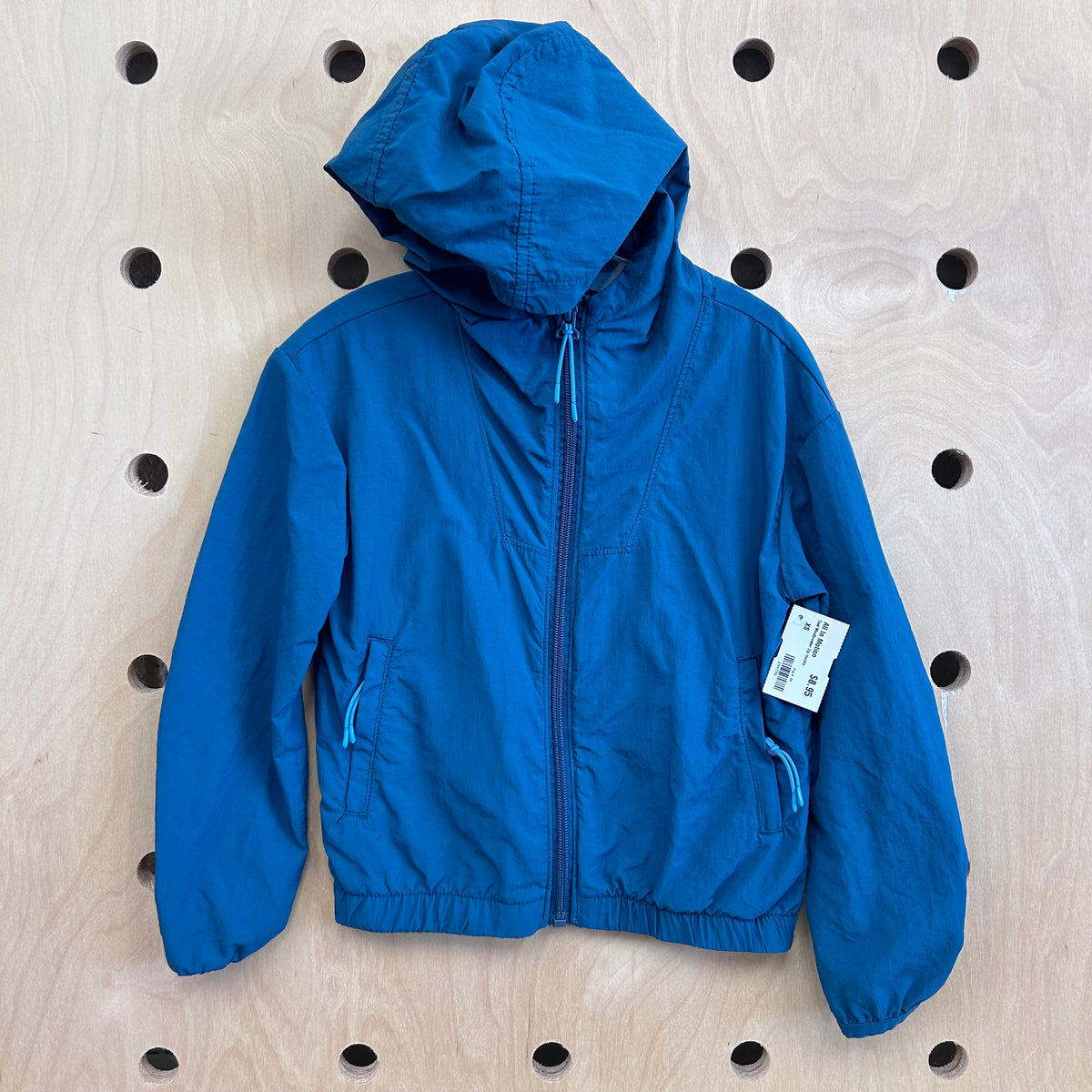 Teal Windbreaker Zip Hoodie