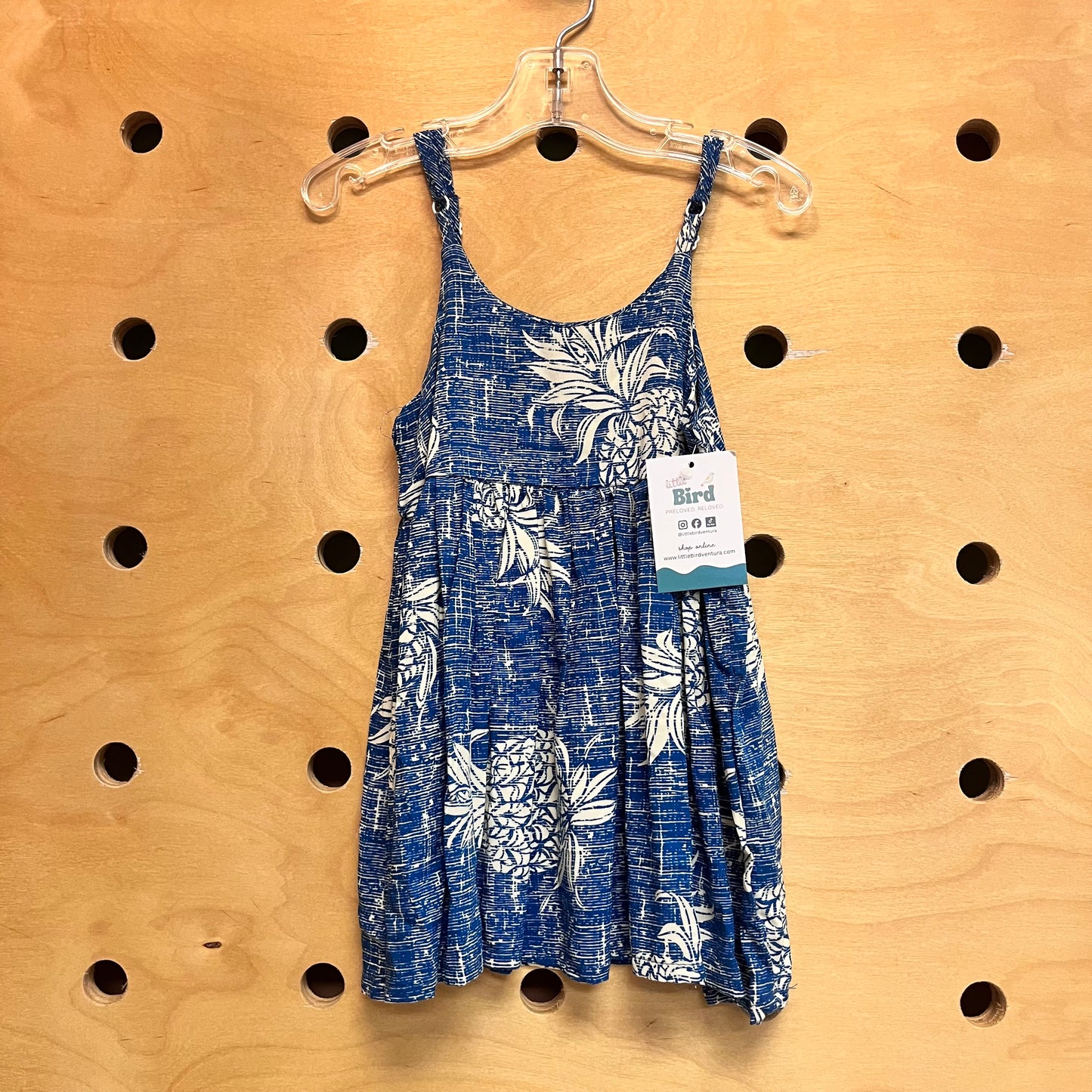 Blue Tropical Rayon Dress NEW!