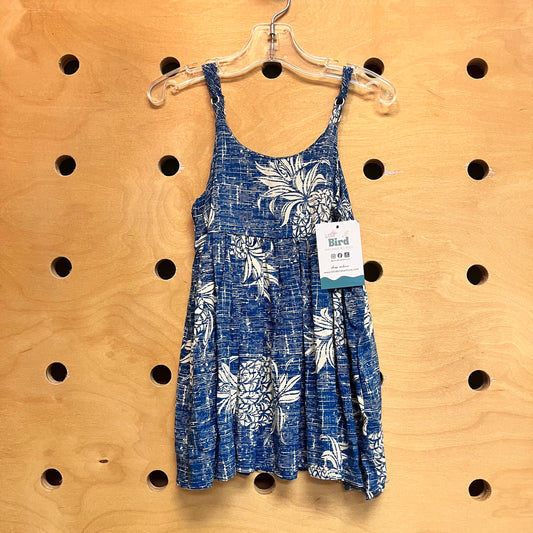 Blue Tropical Rayon Dress NEW!